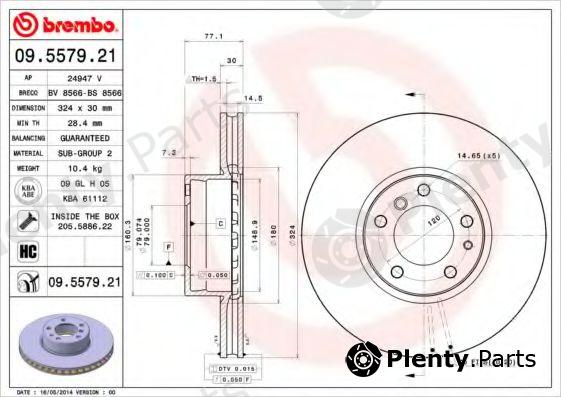  BREMBO part 09.5579.21 (09557921) Brake Disc