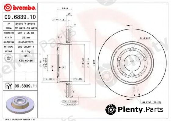  BREMBO part 09.6839.11 (09683911) Brake Disc