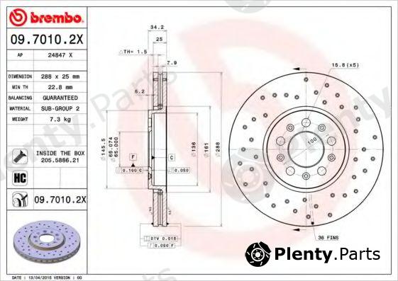  BREMBO part 0970102X Brake Disc