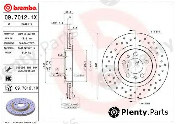  BREMBO part 0970121X Brake Disc