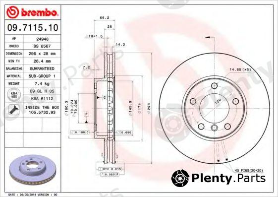  BREMBO part 09.7115.10 (09711510) Brake Disc