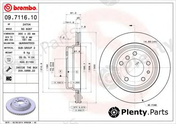  BREMBO part 09.7116.10 (09711610) Brake Disc