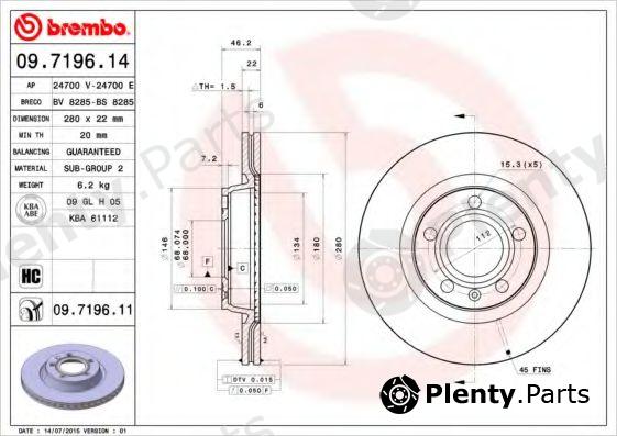  BREMBO part 09.7196.11 (09719611) Brake Disc