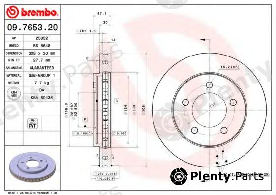  BREMBO part 09.7653.20 (09765320) Brake Disc