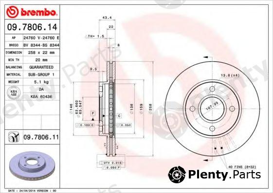  BREMBO part 09.7806.11 (09780611) Brake Disc