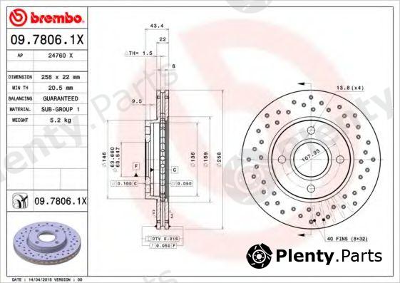  BREMBO part 0978061X Brake Disc