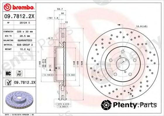  BREMBO part 09.7812.2X (0978122X) Brake Disc