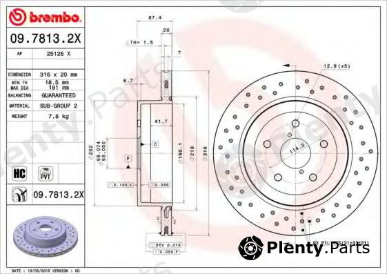  BREMBO part 09.7813.2X (0978132X) Brake Disc