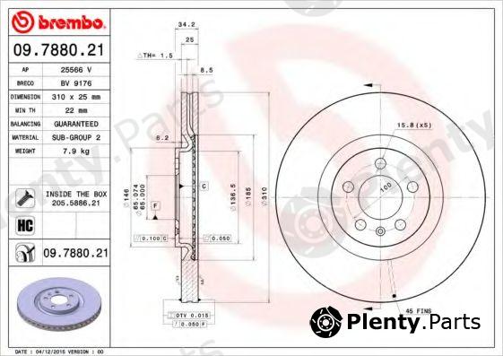  BREMBO part 09.7880.21 (09788021) Brake Disc