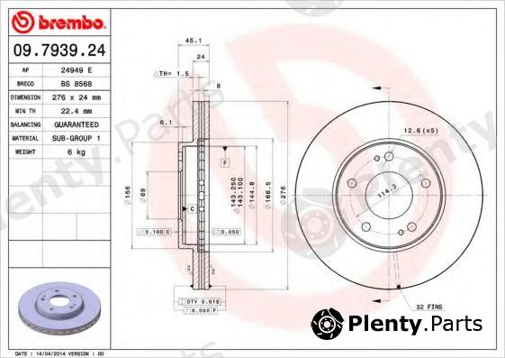  BREMBO part 09.7939.24 (09793924) Brake Disc