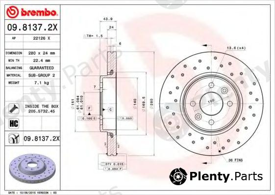 BREMBO part 0981372X Brake Disc