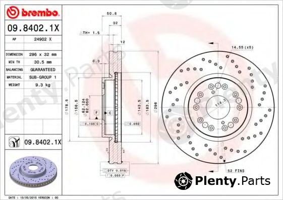  BREMBO part 09.8402.1X (0984021X) Brake Disc