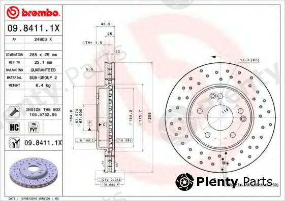  BREMBO part 0984111X Brake Disc