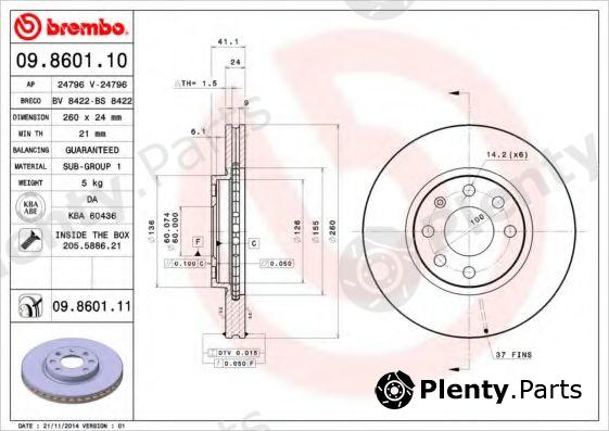  BREMBO part 09860111 Brake Disc