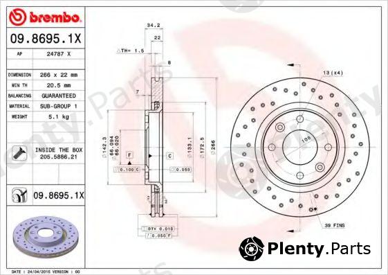  BREMBO part 0986951X Brake Disc