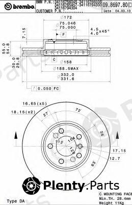  BREMBO part 09.8697.81 (09869781) Brake Disc