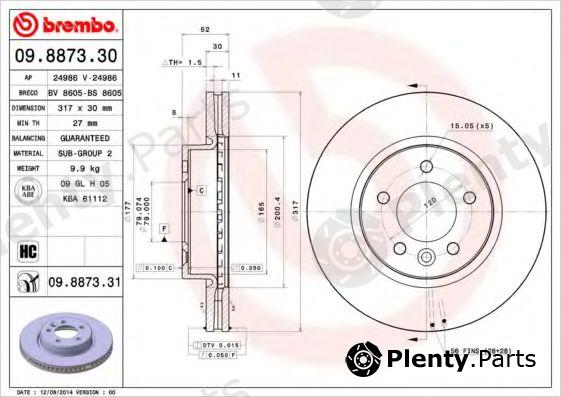  BREMBO part 09.8873.31 (09887331) Brake Disc
