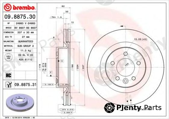  BREMBO part 09.8875.31 (09887531) Brake Disc
