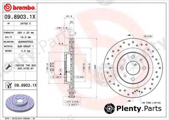  BREMBO part 0989031X Brake Disc