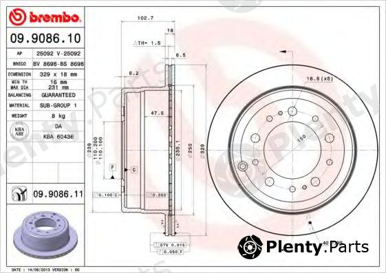  BREMBO part 09.9086.11 (09908611) Brake Disc