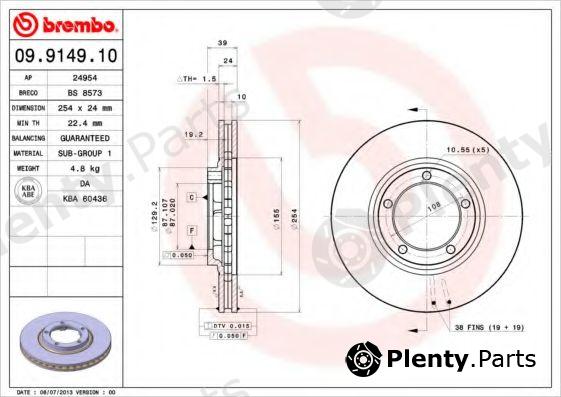  BREMBO part 09914910 Brake Disc