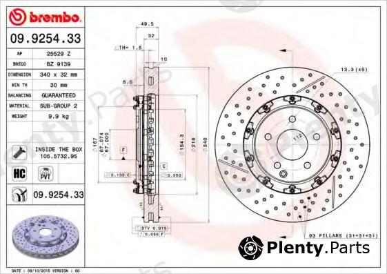  BREMBO part 09925433 Brake Disc