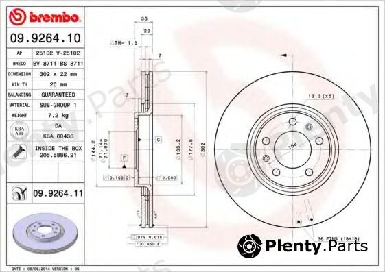  BREMBO part 09.9264.10 (09926410) Brake Disc