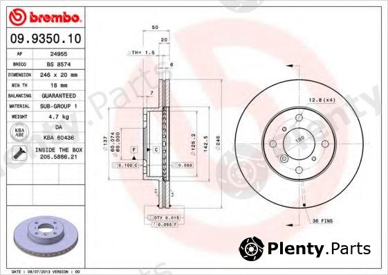  BREMBO part 09.9350.10 (09935010) Brake Disc