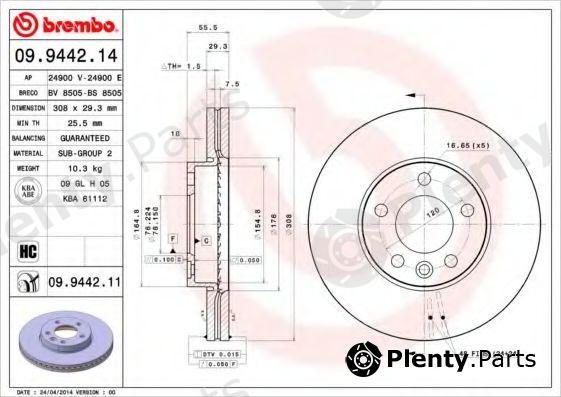  BREMBO part 09.9442.14 (09944214) Brake Disc