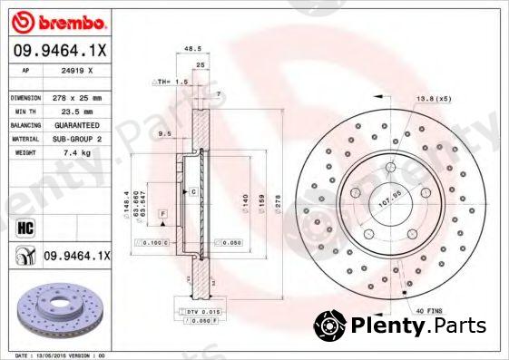  BREMBO part 0994641X Brake Disc