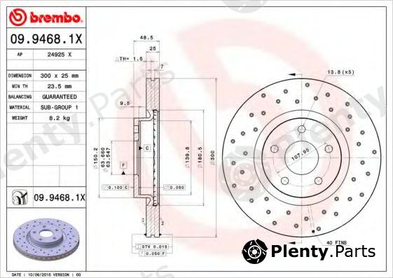 BREMBO part 09.9468.1X (0994681X) Brake Disc