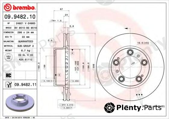  BREMBO part 09.9482.10 (09948210) Brake Disc