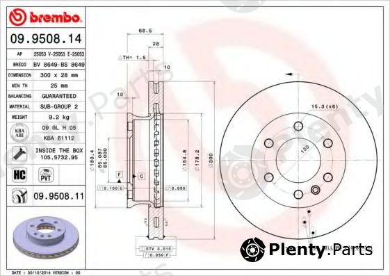  BREMBO part 09.9508.14 (09950814) Brake Disc