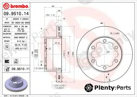  BREMBO part 09.9510.14 (09951014) Brake Disc
