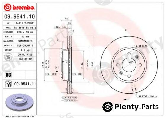  BREMBO part 09.9541.11 (09954111) Brake Disc