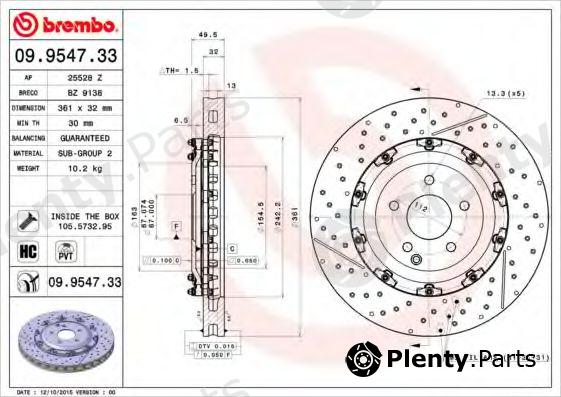  BREMBO part 09954733 Brake Disc