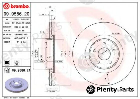  BREMBO part 09.9586.21 (09958621) Brake Disc