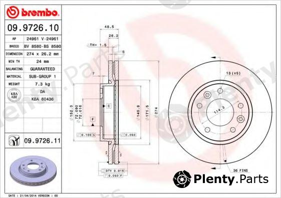  BREMBO part 09.9726.10 (09972610) Brake Disc