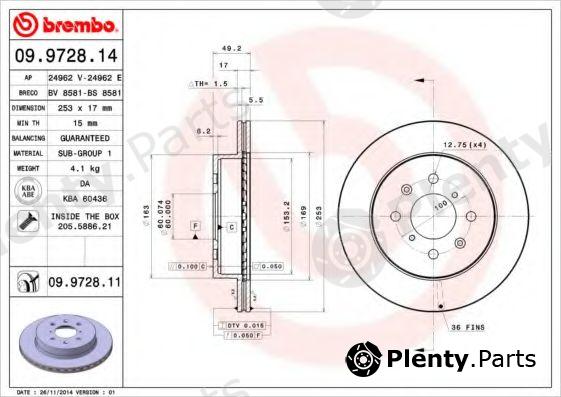  BREMBO part 09.9728.14 (09972814) Brake Disc