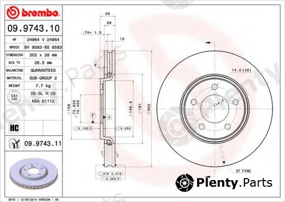  BREMBO part 09.9743.10 (09974310) Brake Disc
