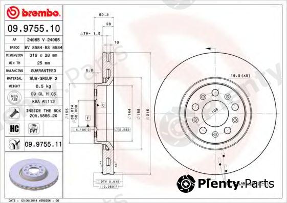  BREMBO part 09.9755.10 (09975510) Brake Disc