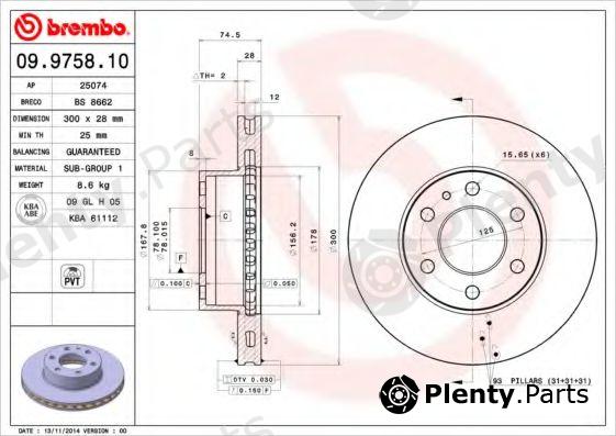  BREMBO part 09.9758.10 (09975810) Brake Disc