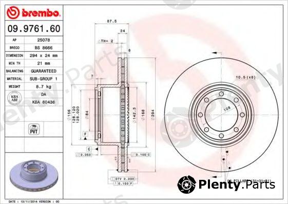  BREMBO part 09.9761.60 (09976160) Brake Disc
