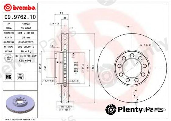  BREMBO part 09.9762.10 (09976210) Brake Disc