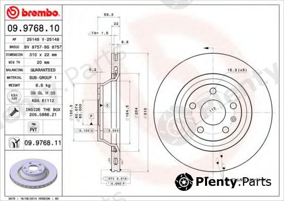  BREMBO part 09976810 Brake Disc