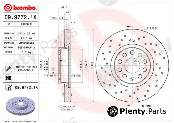  BREMBO part 09.9772.1X (0997721X) Brake Disc