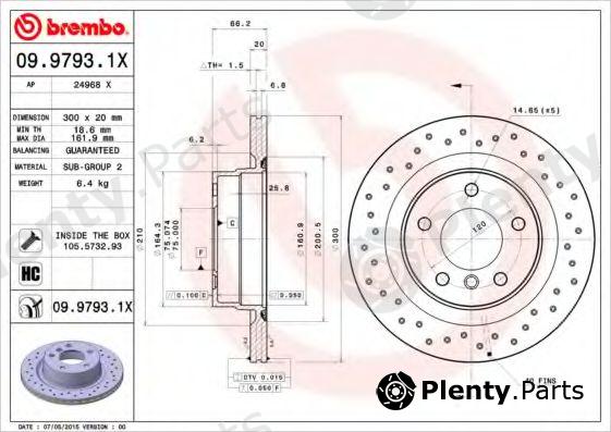  BREMBO part 09.9793.1X (0997931X) Brake Disc