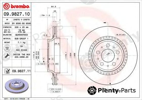  BREMBO part 09.9827.10 (09982710) Brake Disc