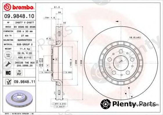  BREMBO part 09.9848.10 (09984810) Brake Disc