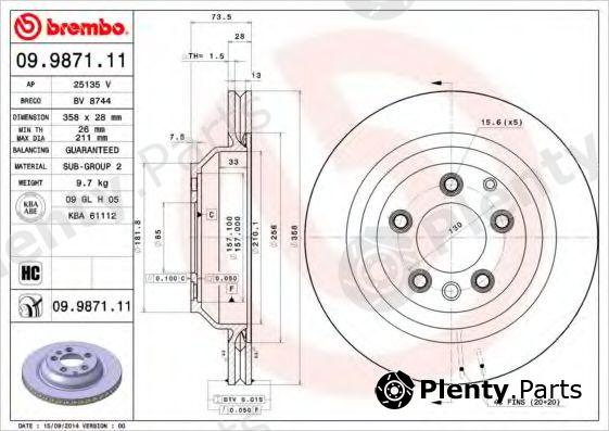  BREMBO part 09.9871.11 (09987111) Brake Disc